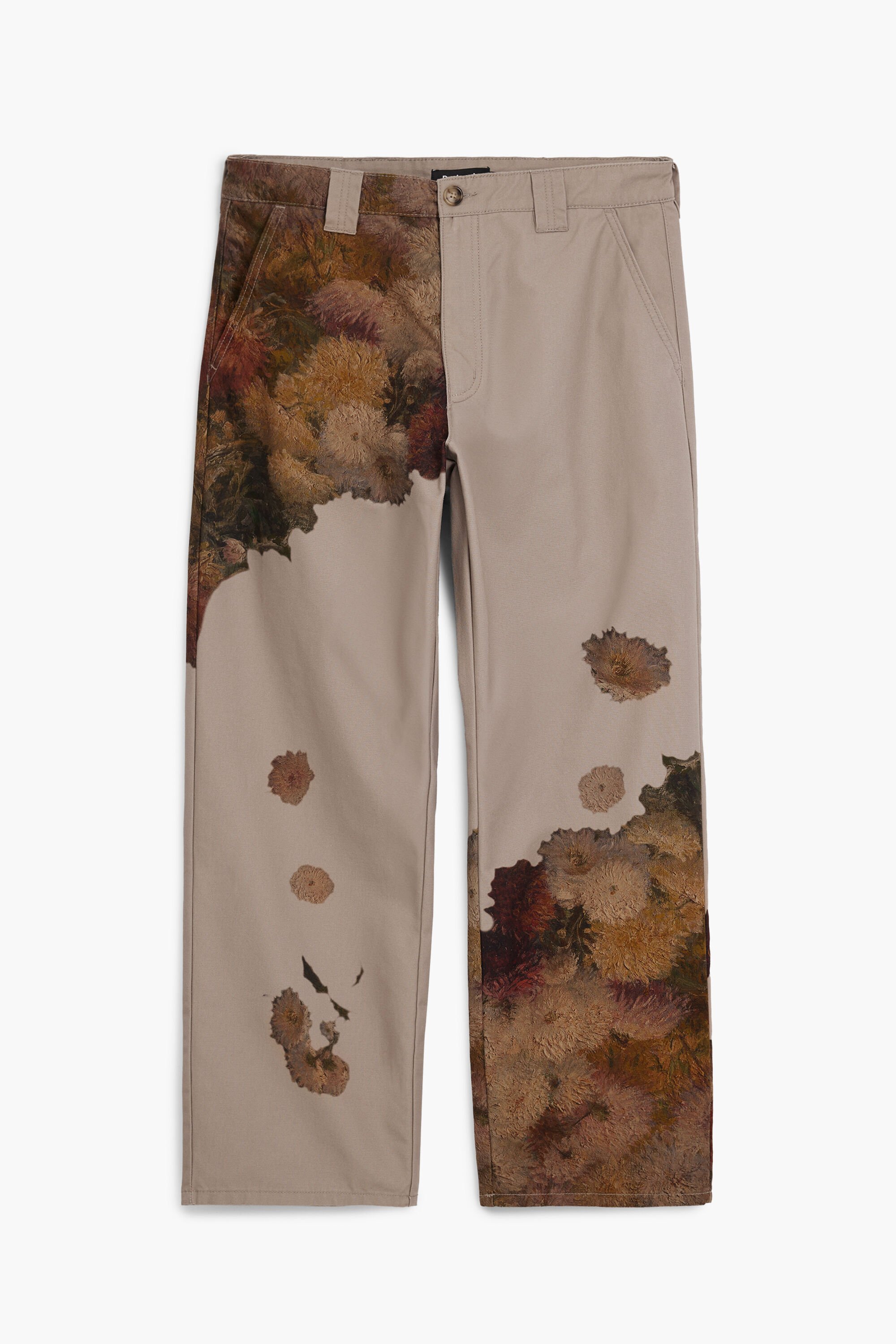 Desigual Bloemenprint broek - BROWN