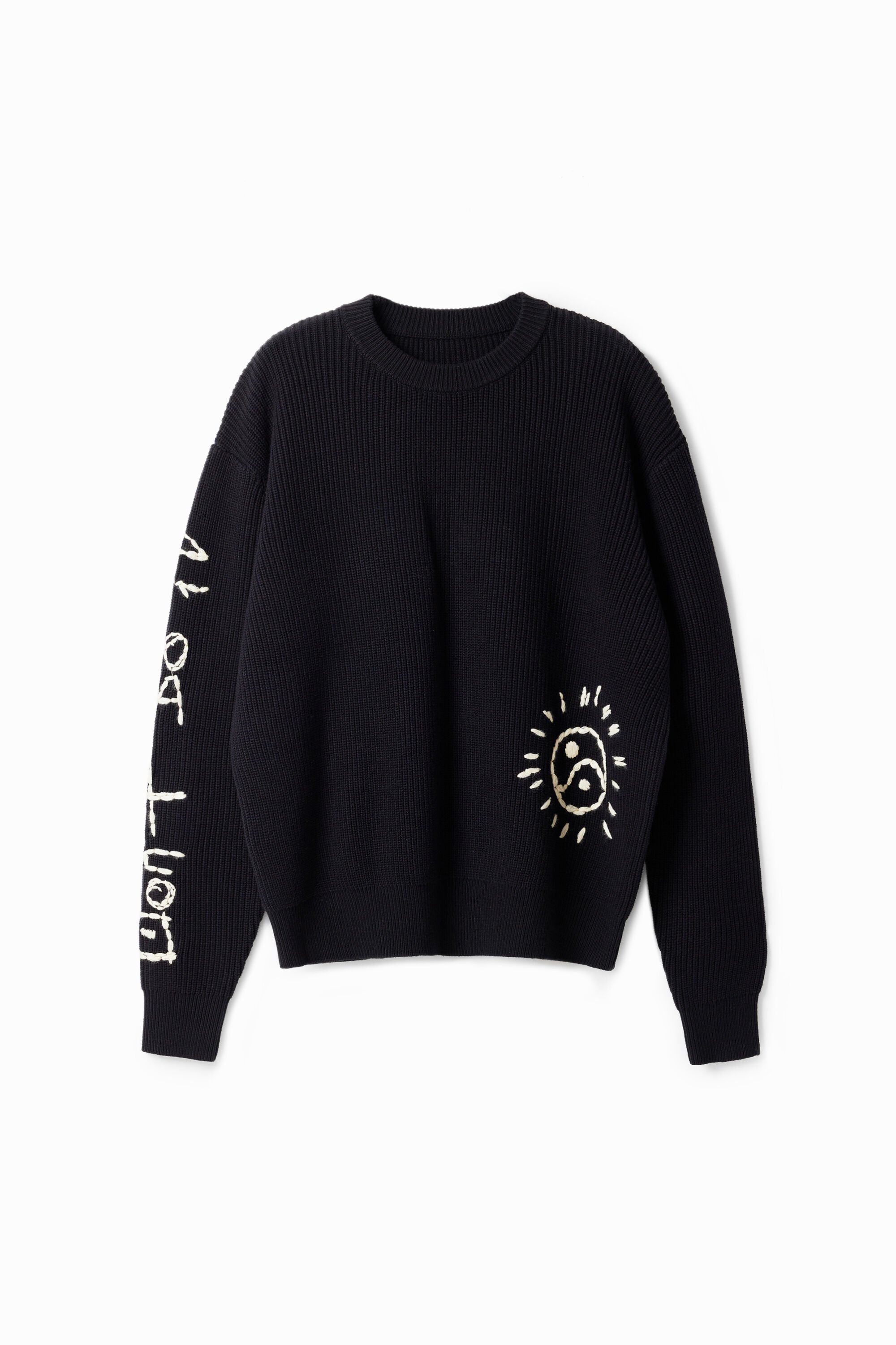 Desigual Geborduurde trui - BLACK
