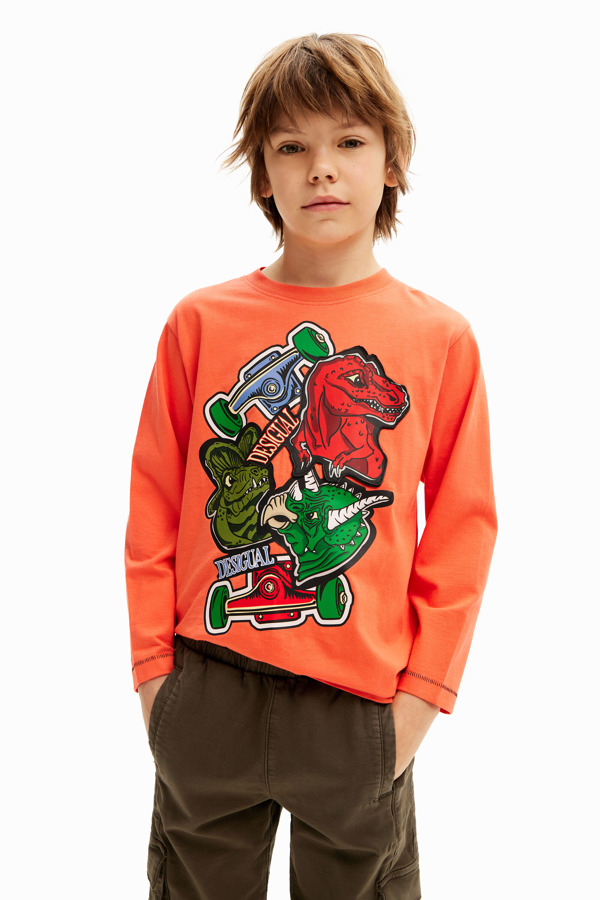 Desigual Dinosaurussen T-shirt  - ORANGE