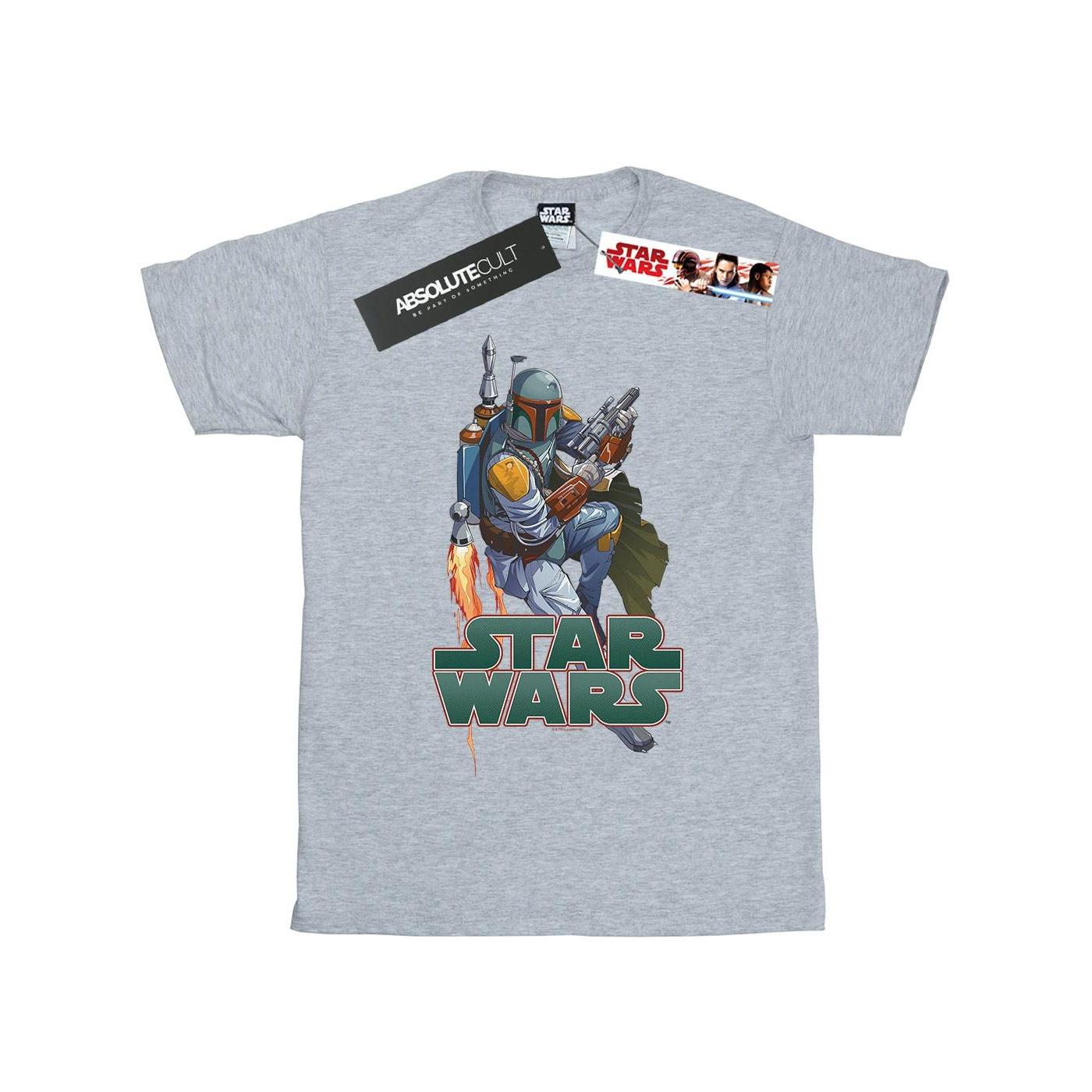 Star Wars jongens Boba Fett Fired Up T-shirt 5-6 Years grijs
