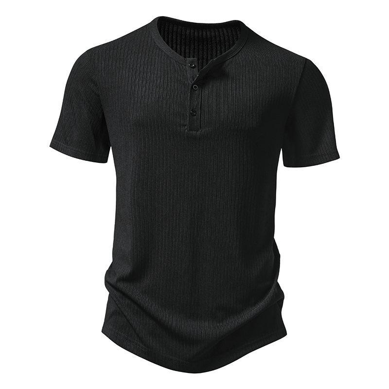 Phoca largha Heren Zomer Casual Geribbelde Slim Fit Henley Shirts Ademende Workout Atletische T-shirts Shirt Knoop Basic Tops voor Heren Lichtgewicht Korte Mouw T-shirts XL