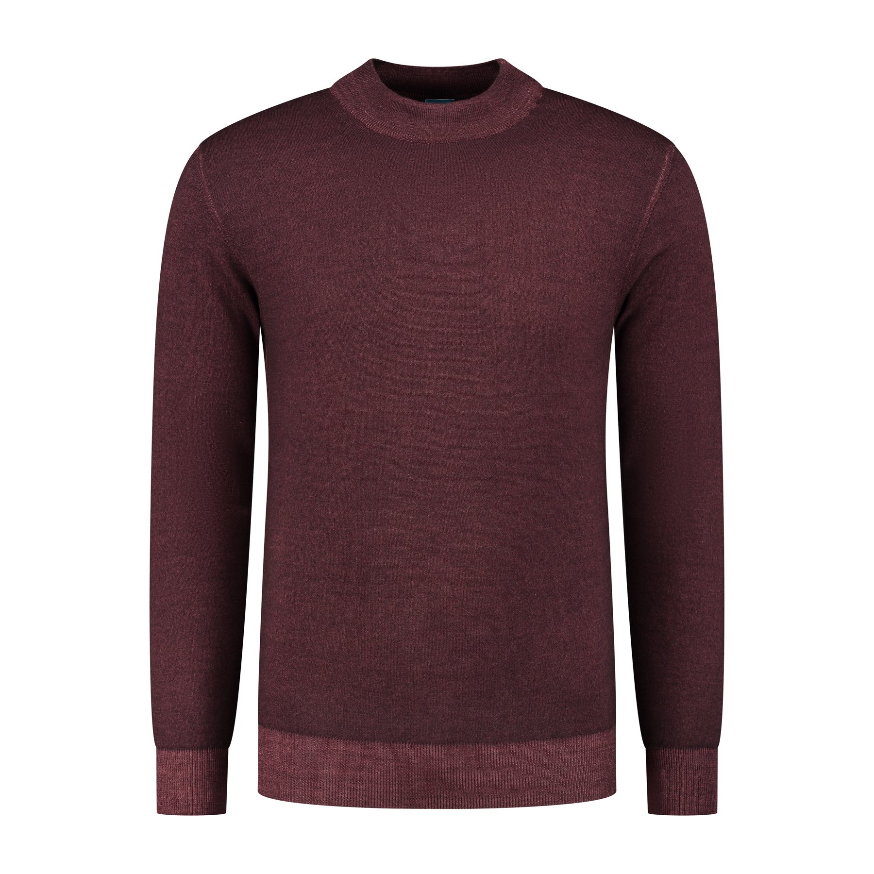 District Indigo Mockneck Pullover Merino/Stretch Bordeaux  