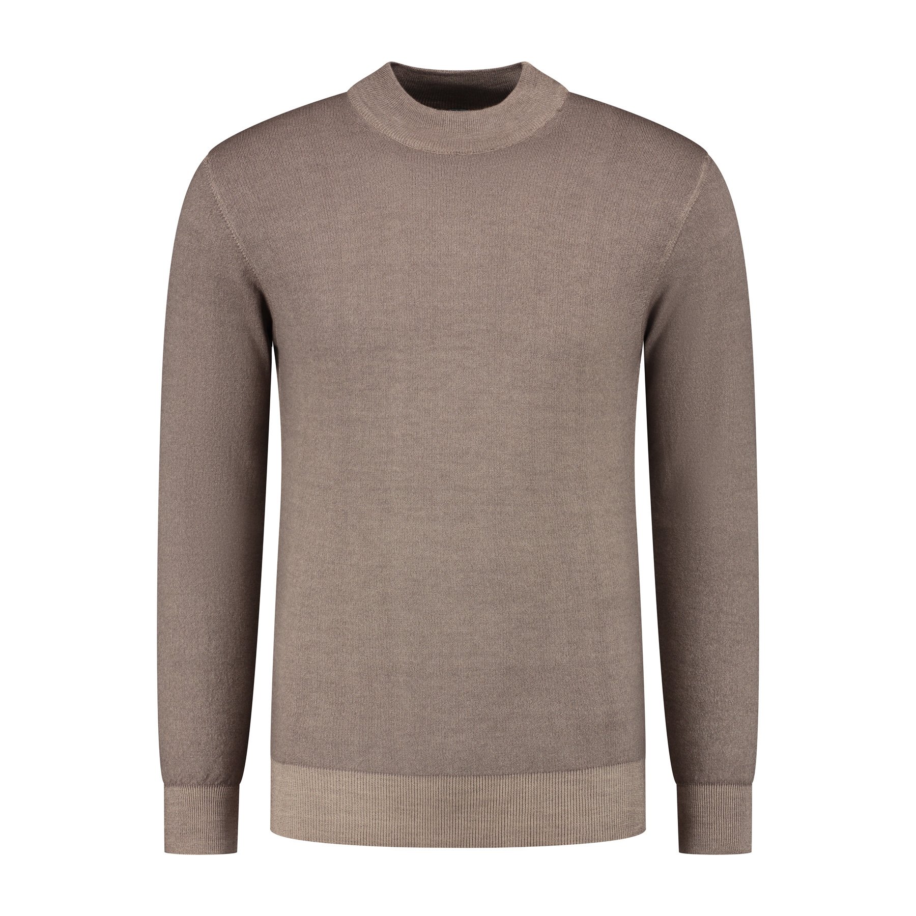 District Indigo Mockneck Pullover Merino/Stretch Brown 