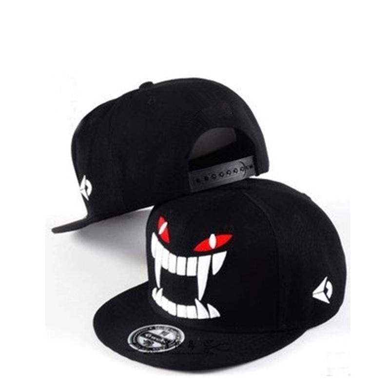 Cap Factory Demon geborduurde baseballpet outdoor straat hiphop rebound cap mode straat platte hiphop cap zwart