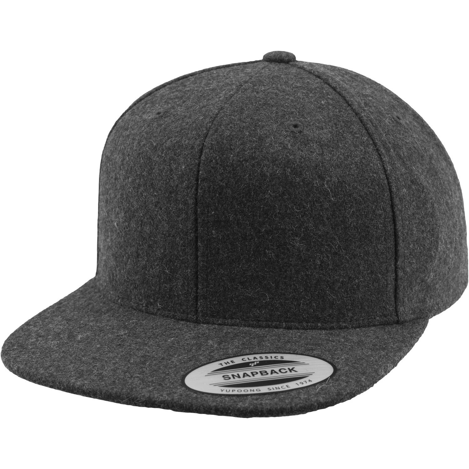 Flexfit by Yupoong Melton wollen snapback-pet One Size donkergrijze kleur