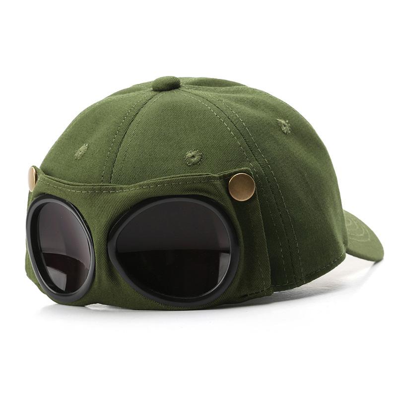 Xiao Xiao Fashion Zone Casual Heren en Dames hoed Mode Katoenen Piloten hoed met Zonnebril hoed Sport hoed Brillen Pet one average size marineblauwe kleur