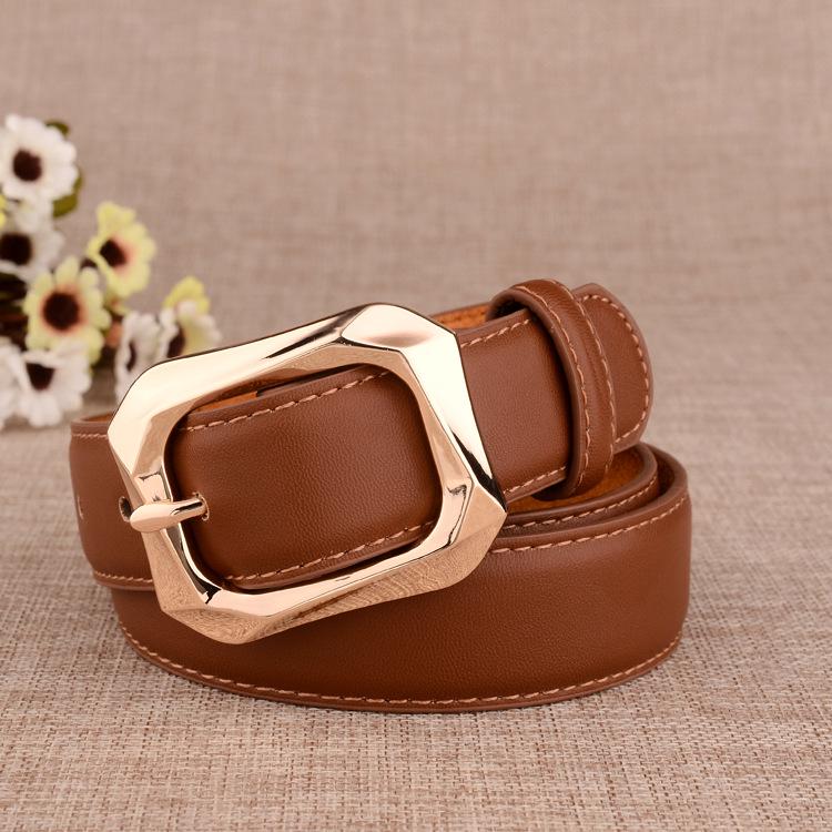 COOLERFIRE FASHION Damesbroekenriem Leren riem Modeontwerperriemen Heren Hoge kwaliteit damesriem voor jeans voor jurken Riem vrouwelijk DT173 105CM lichtbruine kleur
