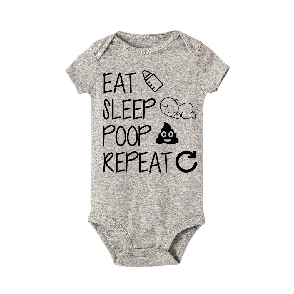 Jiangkao pasgeboren baby grappige rompertjes zomer babyjongen meisje jumpsuit bodysuit outfits baby korte mouw jongens meisjes 24M grijs