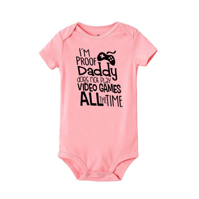 Jiangkao Pasgeboren babymeisjes jongens korte mouw rompertjes brief print grappige jumpsuit baby unisex kleding peuter kinderoutfit 24M