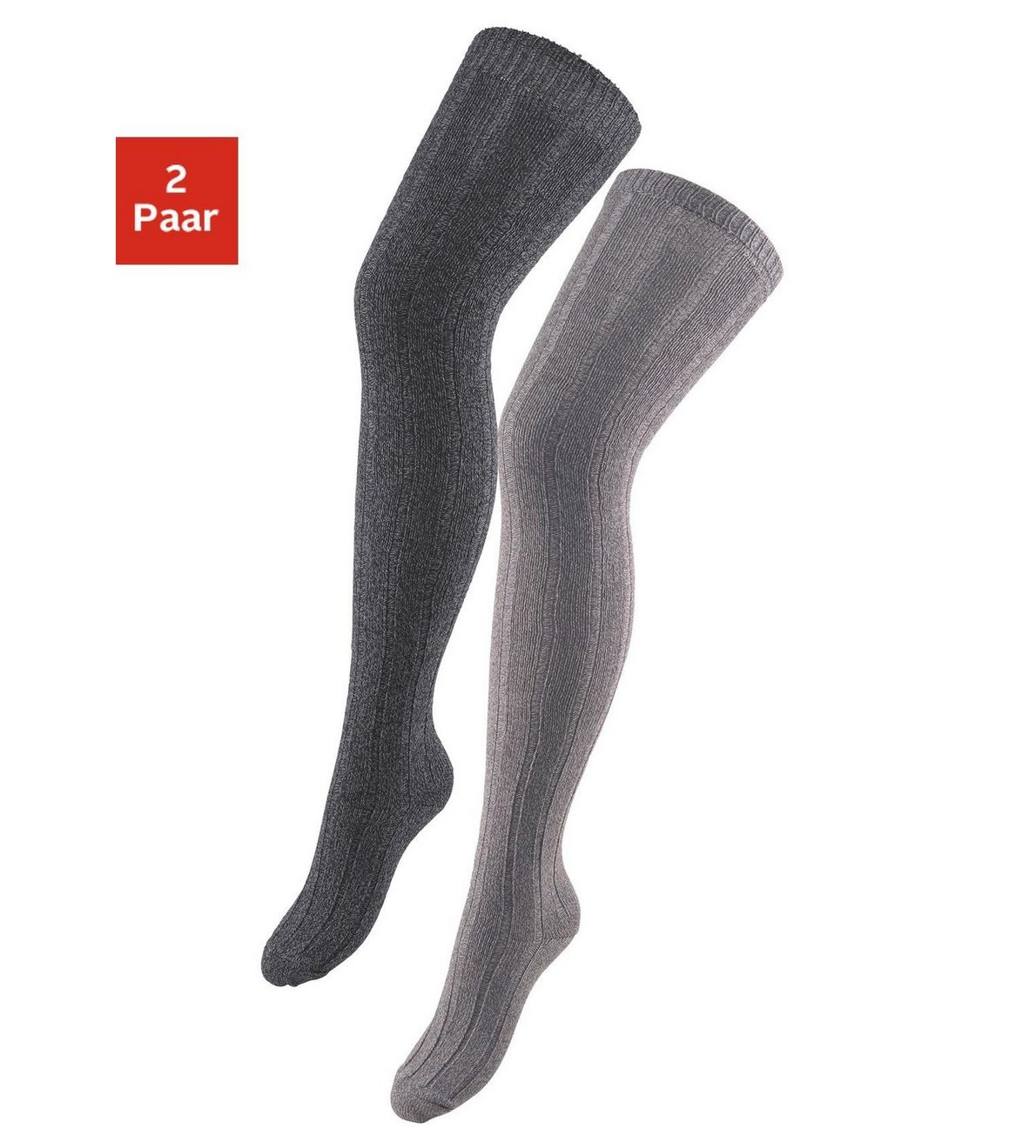 Lavana Overknees in mêleekwaliteit (set, 2 paar)