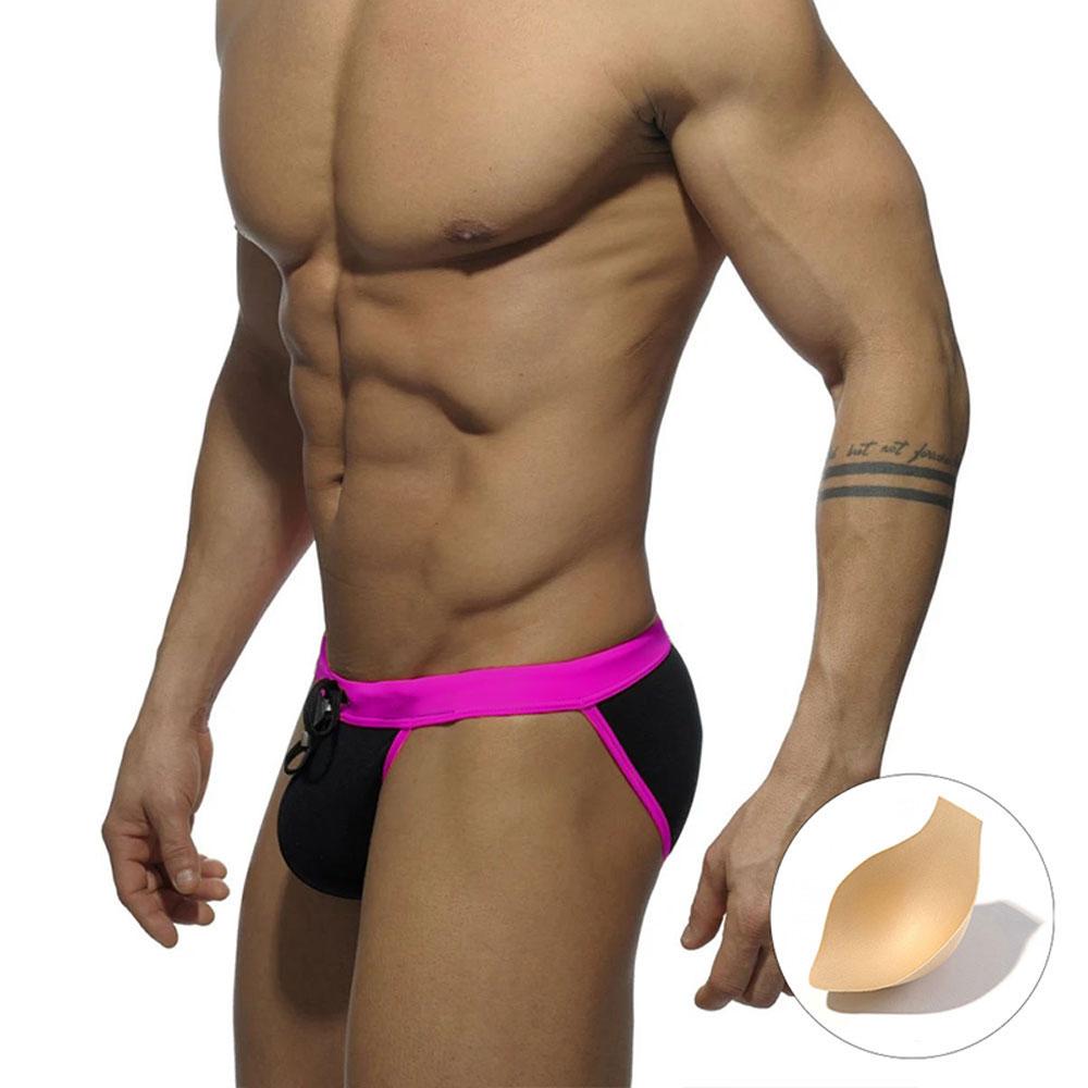 UXH Fashion UXH merk heren zwemstring slips lage taille badpak badmode strandkleding bruinen surfen L
