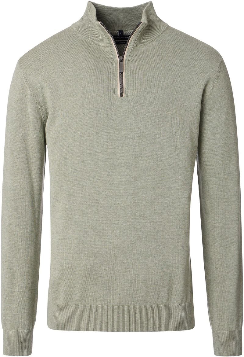 Casa Moda Halfzip Trui Solid Lichtgroen