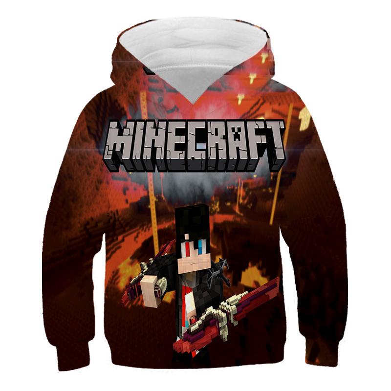 MINISO 2025 Nieuwe Minecraft Pop Hoodies Kinderen T Hoodie Kawaii Zombie Cartoon Jongens en Meisjes Tops Kleding 4 5 6 7 8 9-14 Jaar Oud 7-8 Years