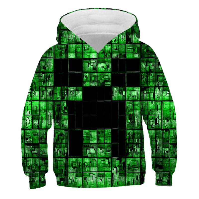 MINISO 2025 Nieuwe Minecraft Pop Hoodies Kinderen T Hoodie Kawaii Zombie Cartoon Jongens en Meisjes Tops Kleding 4 5 6 7 8 9-14 Jaar Oud 7-8 Years