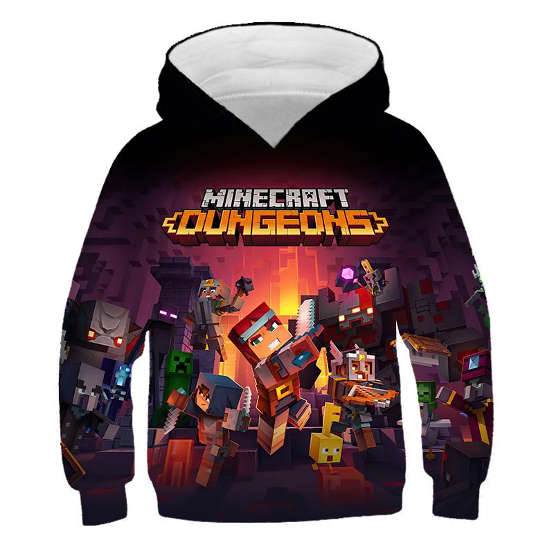 MINISO 2025 Nieuwe Minecraft Pop Hoodies Kinderen T Hoodie Kawaii Zombie Cartoon Jongens en Meisjes Tops Kleding 4 5 6 7 8 9-14 Jaar Oud 9-10 Years