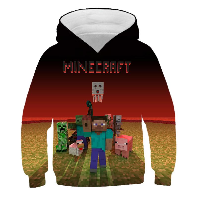 MINISO 2025 Nieuwe Minecraft Pop Hoodies Kinderen T Hoodie Kawaii Zombie Cartoon Jongens en Meisjes Tops Kleding 4 5 6 7 8 9-14 Jaar Oud 9-10 Years