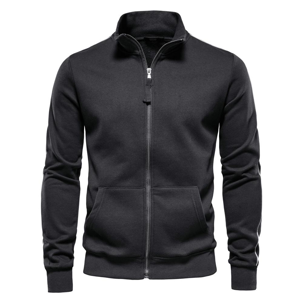 AIOPESON Merk Heren Nieuwe Katoenmix Effen Rits Sweatshirts Casual Sport Cardigan Jas Sweatshirt voor Heren EUR M 65-75kg donkergrijze kleur