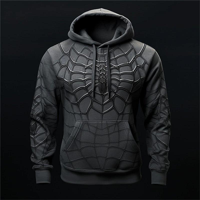 HerSight Herfstmode Sweatshirts voor heren 3D-print Spinnenpatroon Vrijetijdskleding Cosplay Oversized Hoodie Hiphop Trend Harajuku Streetwear S