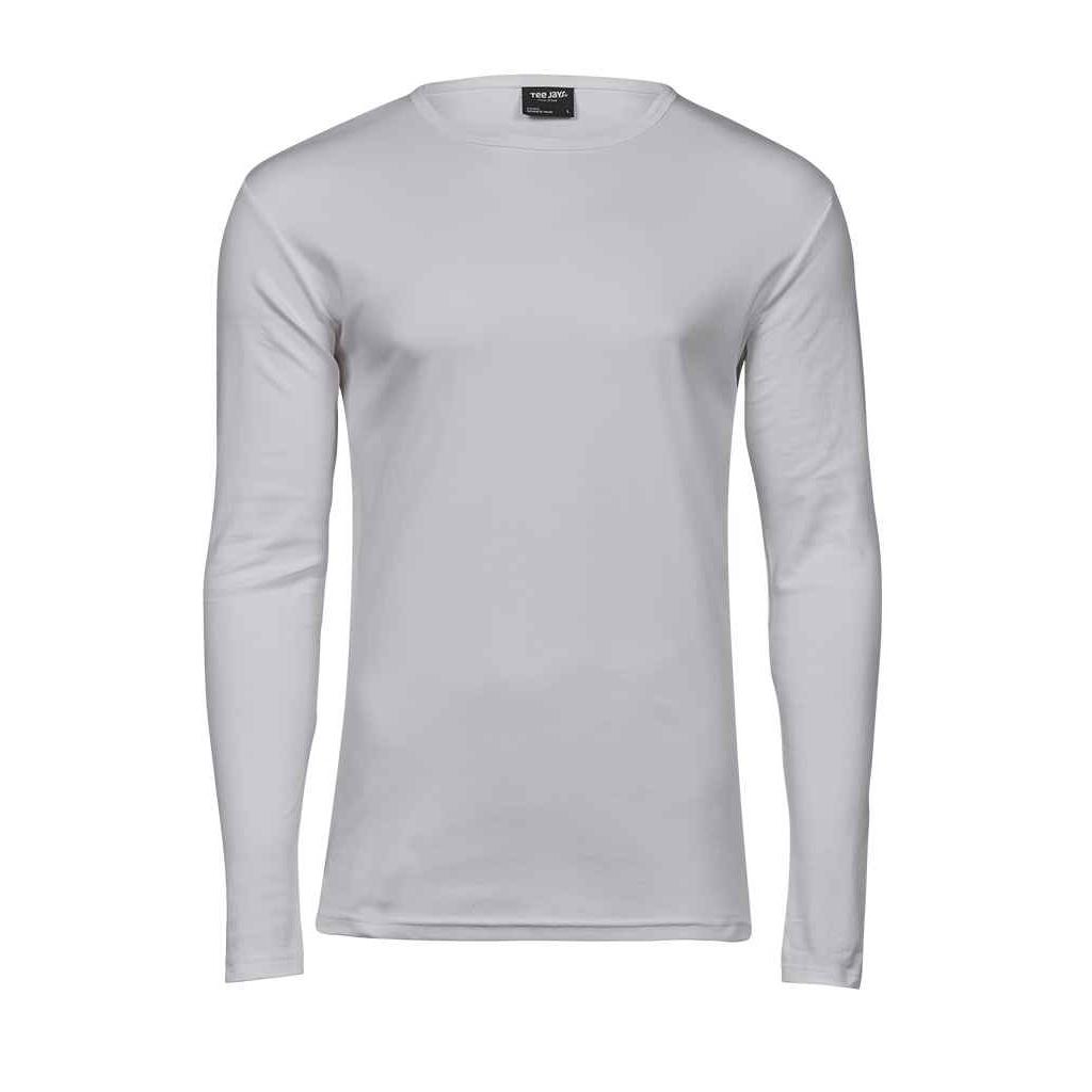 Tee Jays Heren Interlock T-shirt met lange mouwen XL wit