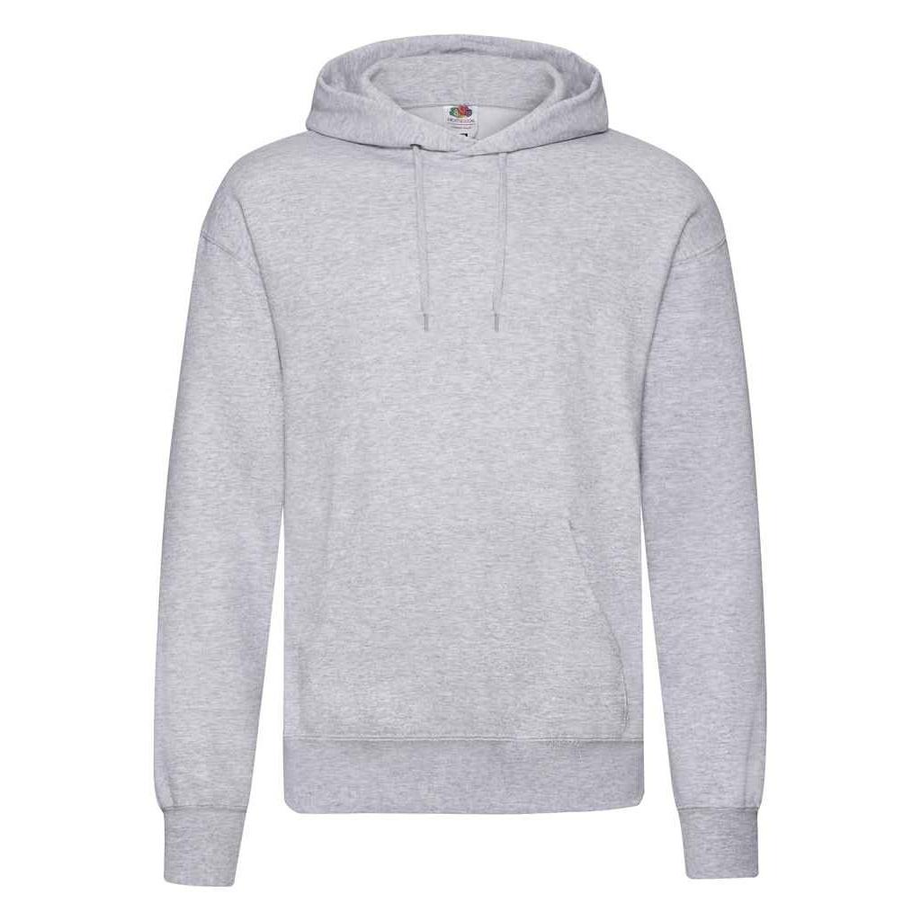 Fruit Of The Loom Heren klassiek heather sweatshirt met capuchon S grijs