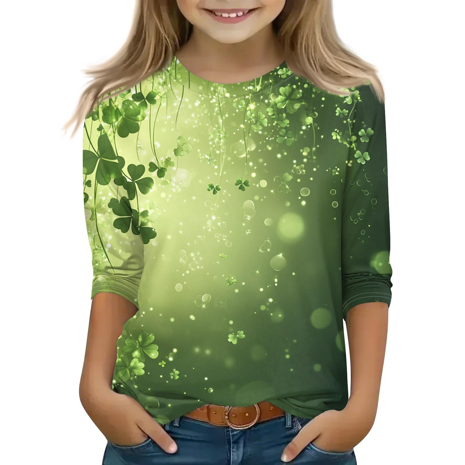 Winnerer Uranus Print tops voor jeugdige meisjes van 5-16 jaar ronde hals 3/4 mouwen T-shirts trendy tops outfit T-shirts 160