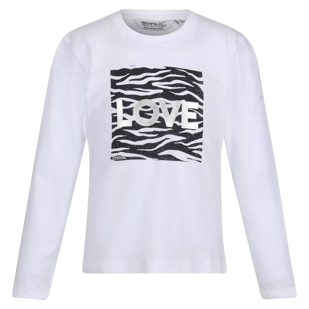 Regatta Kinder/kinder wenbie iii t-shirt met zebraprint en lange mouwen