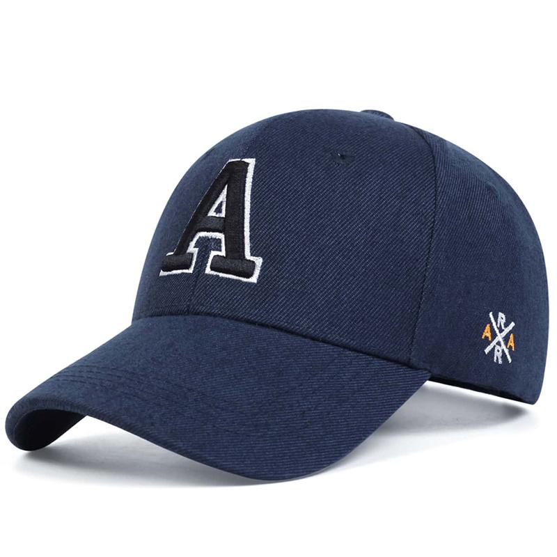 Cap Factory Mode Letter A Side AR borduurwerk hiphop caps mannen en vrouwen honkbalpet lente en herfst Outdoor reishoeden golfpet marineblauwe kleur