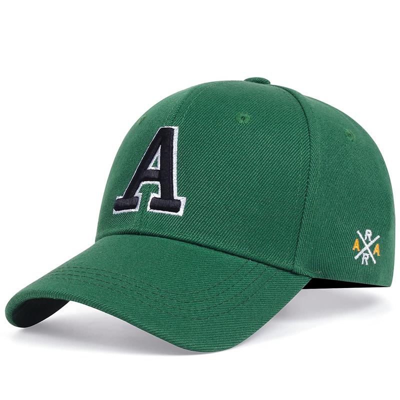 Cap Factory Mode Letter A Side AR borduurwerk hiphop caps mannen en vrouwen honkbalpet lente en herfst Outdoor reishoeden golfpet groen