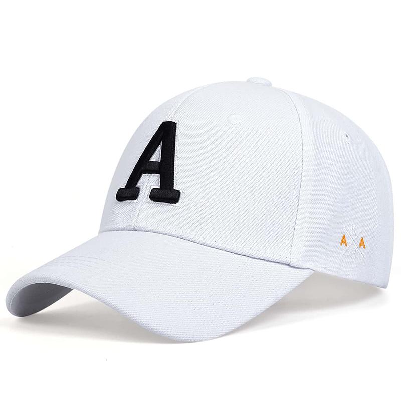 Cap Factory Mode Letter A Side AR borduurwerk hiphop caps mannen en vrouwen honkbalpet lente en herfst Outdoor reishoeden golfpet wit