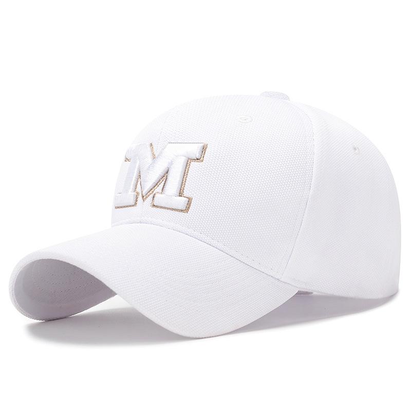 Bull Hat Four Seasons New M Letter Embroidery Cap Outdoor Shade Sun Protection Baseball Cap Fashion Versatile Unisex Adjustable