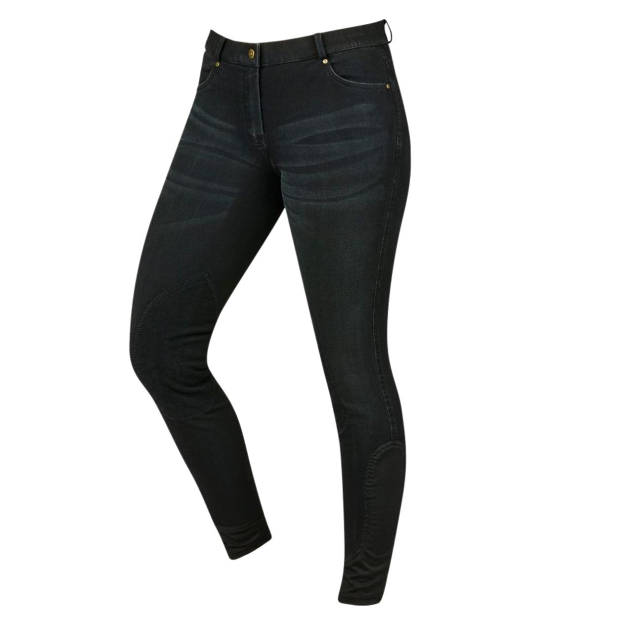 DUBLIN dames/dames Shona suède denim rijbroek met kniepatch 24in