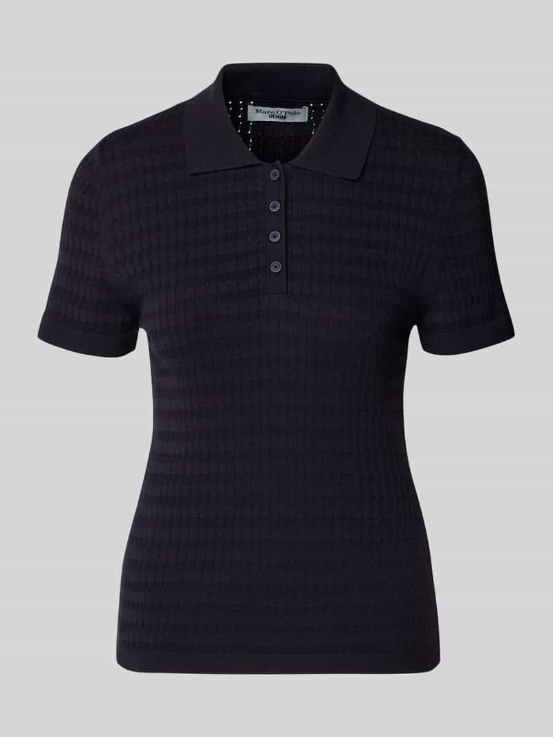 Marc O'Polo DENIM Poloshirt van breisel, modieus patroon, regular