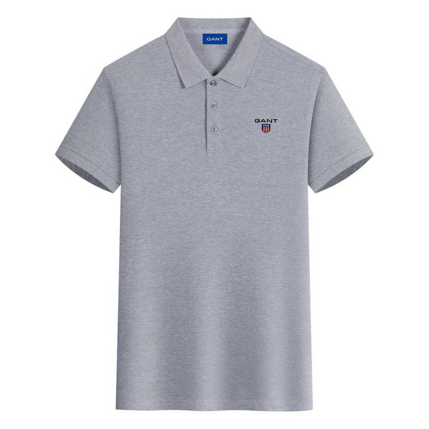 Gant Summer New Embroidered Casual Sports Collar Polo Shirt, Sweat Wicking and Moisture Absorbing Pure Cotton Polo Shirt L