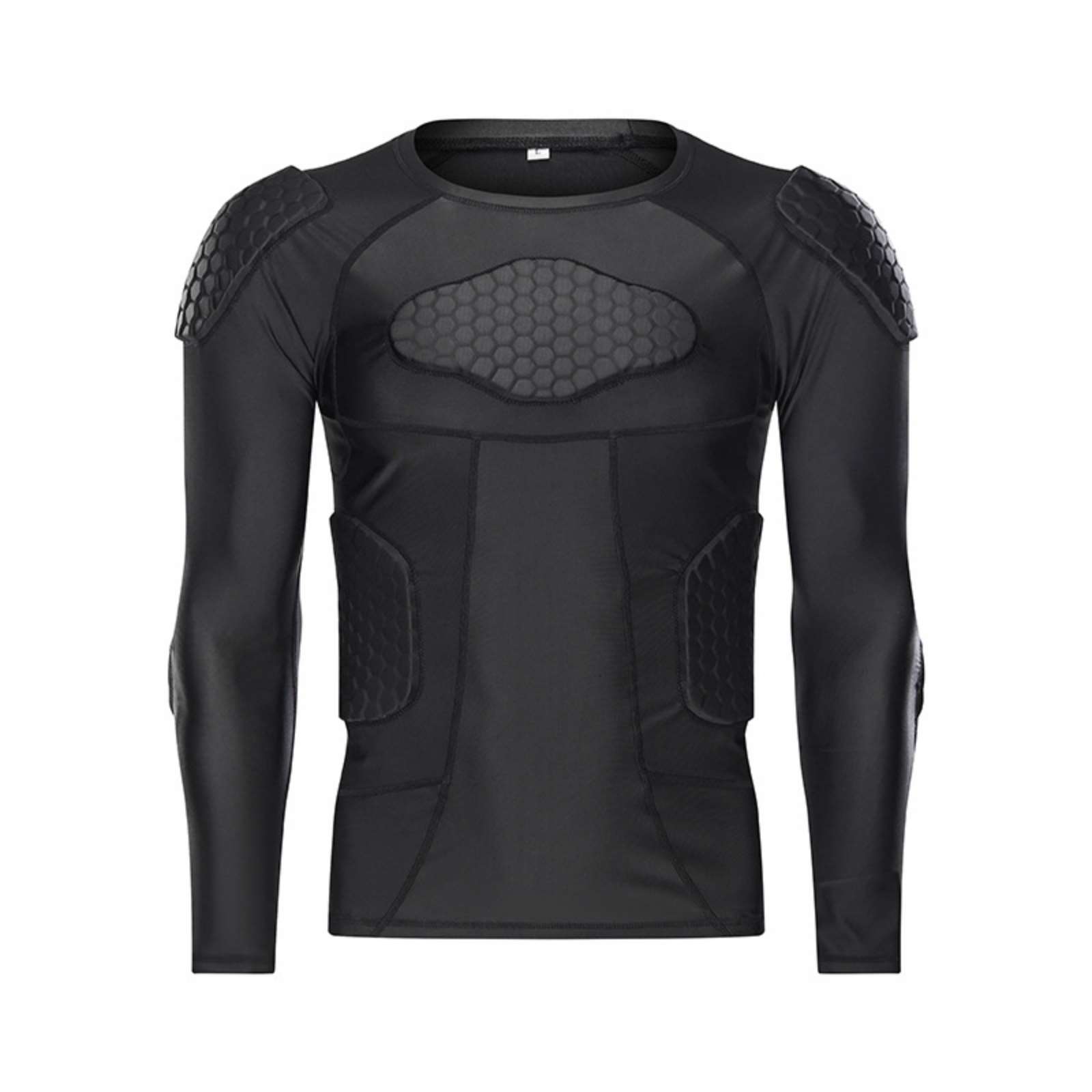 Sunnyway Adult Padded Compression T-Shirts Chest Protector Sternum Protection For Soccer Paintball Football Long Sleeve Tops XL