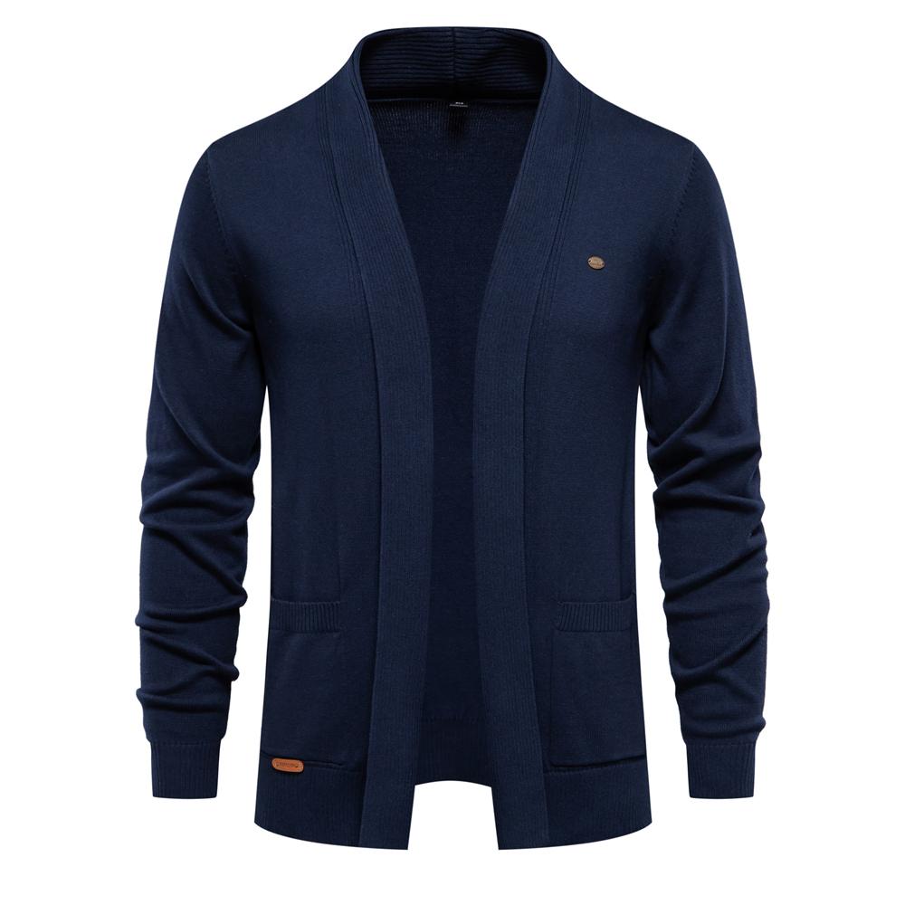 AIOPESON Men Fashion 2023 Nieuwe Winter Katoenen Vest voor Mannen Kwaliteit Heren Trui Mode Turn Down Kraag Gebreide Truien voor Mannen XXL 95-105 kg Vloot