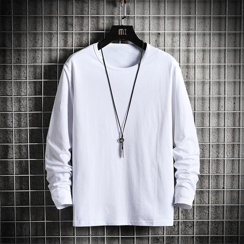 Top Men Wardrobe Heren T-shirts met lange mouwen en losse pasvorm voor lente en herfst – Trendy jeugdige stijl L