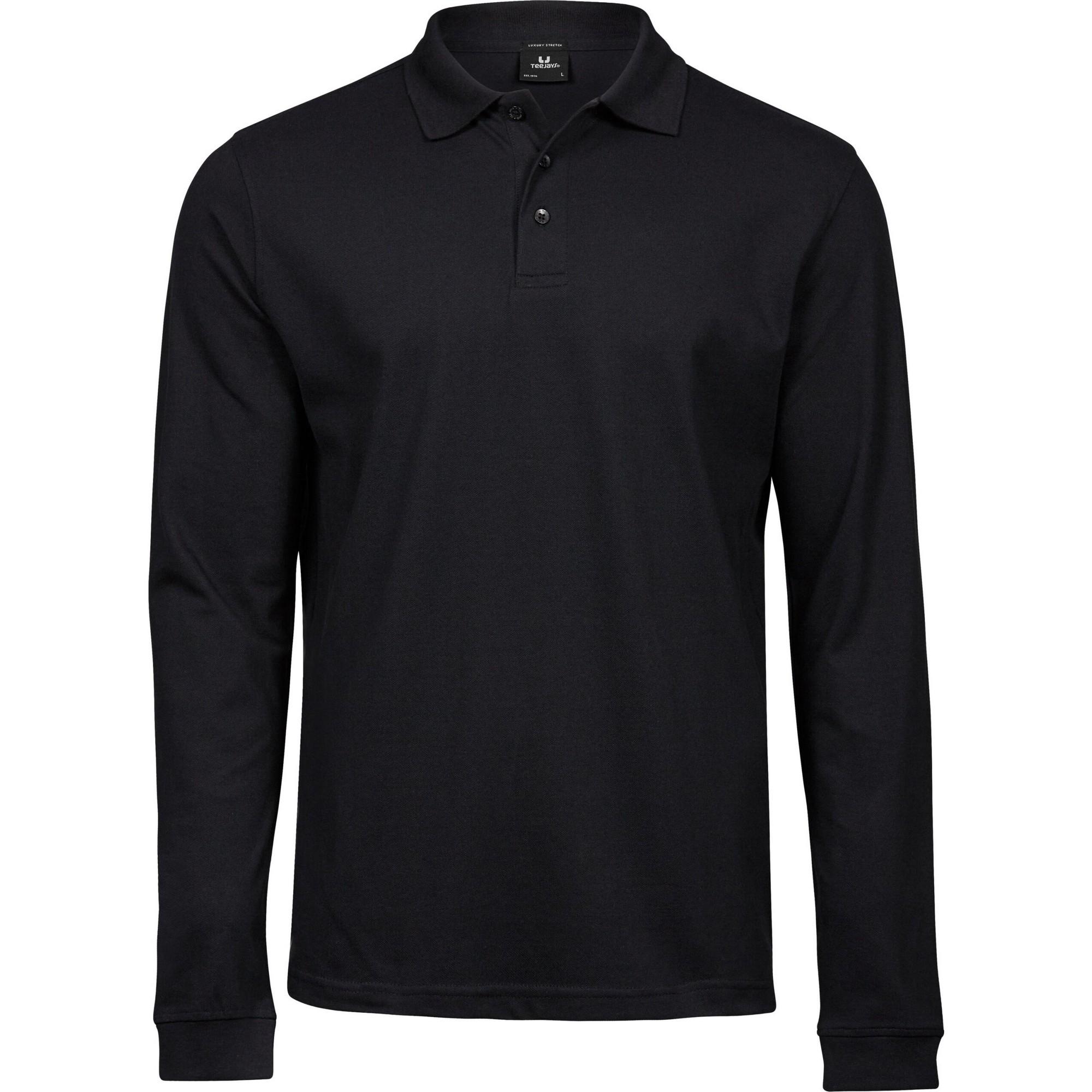 Tee Jays Heren luxe stretch poloshirt met lange mouwen S