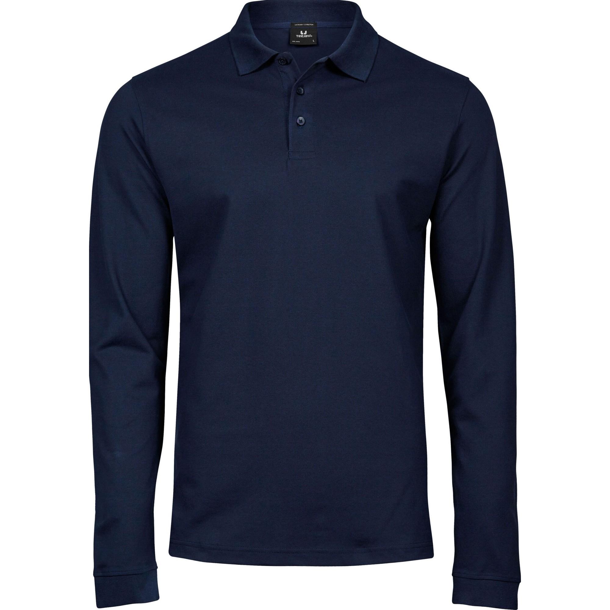 Tee Jays Heren luxe stretch poloshirt met lange mouwen XXL