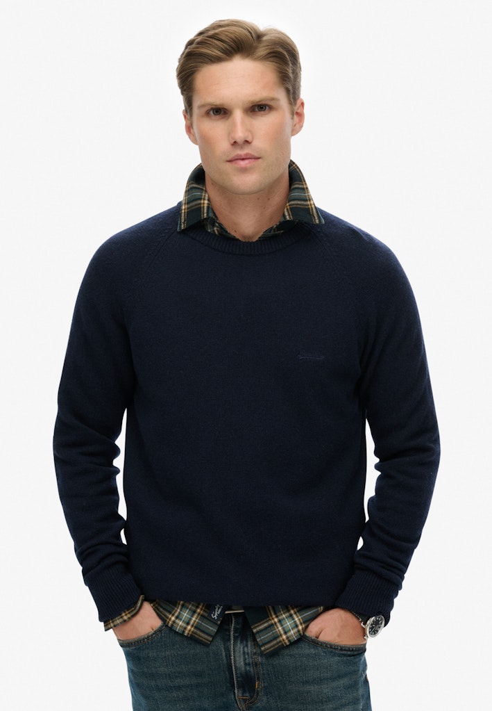 Superdry Trui van wolmix navy