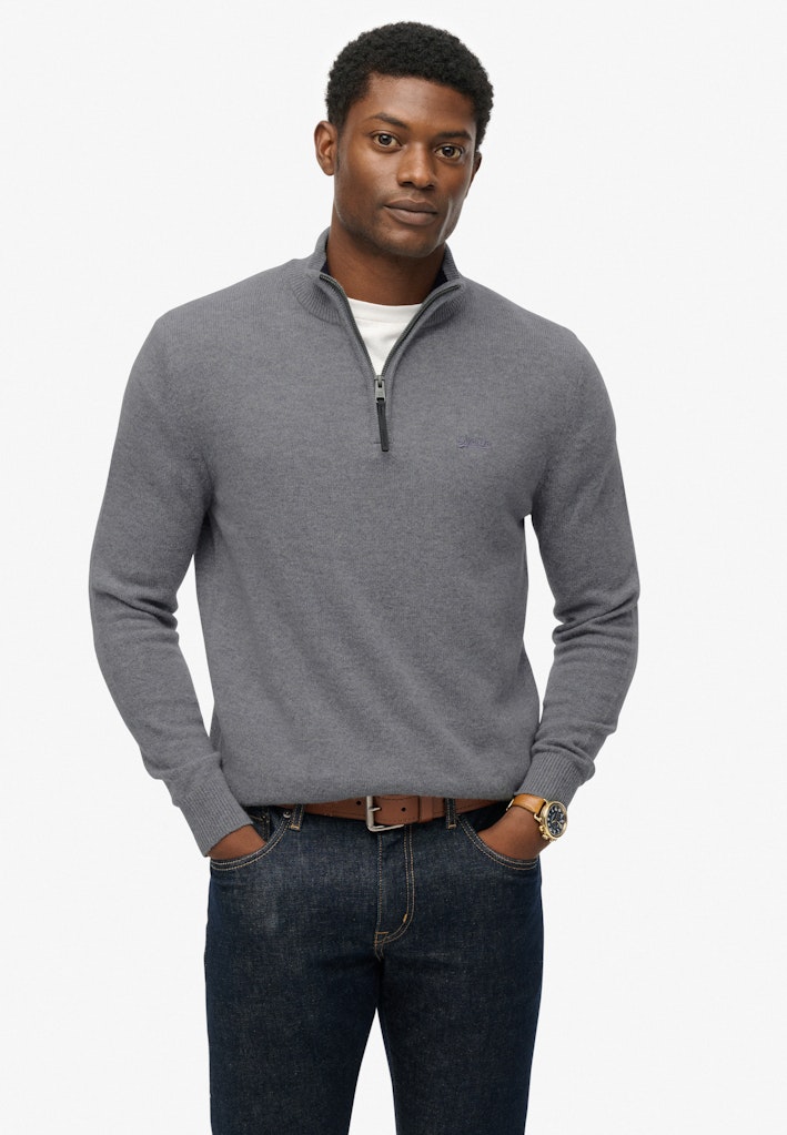Superdry Trui met wolmix zip licht