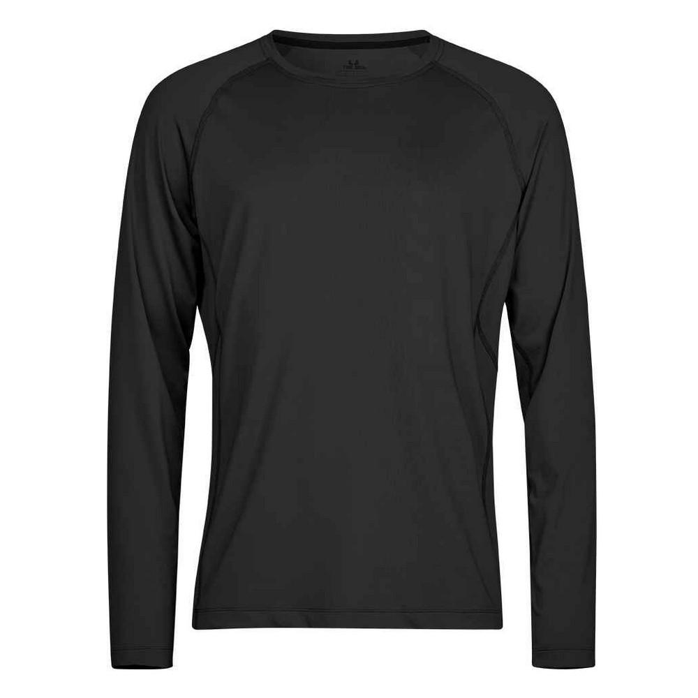 Tee Jays Heren CoolDry T-shirt met lange mouwen M zwart