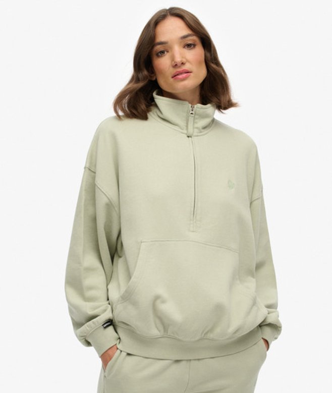 Superdry Studios Sweatshirt met Halve Rits Green