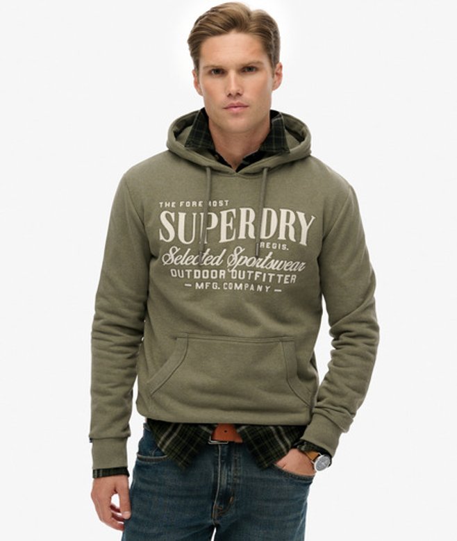 Superdry Outdoor Supply Co Hoodie met Relaxte Pasvorm Green