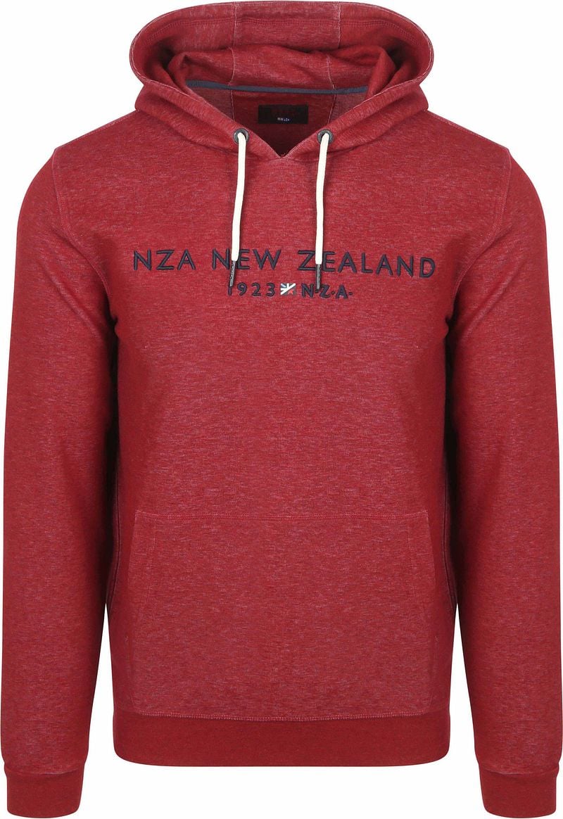 New zealand auckland NZA Hoodie Diamond Logo Interlock Melange Cherry Red