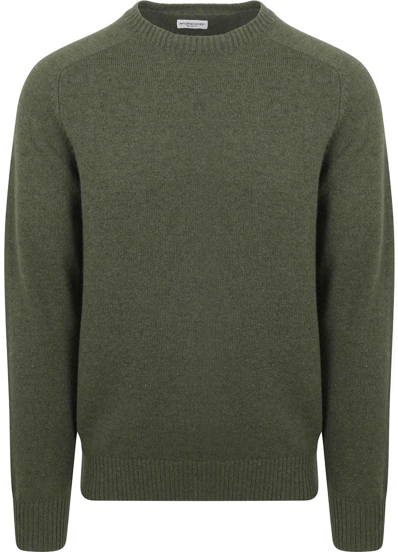 McGregor Trui Lamswol Melange Sage Groen
