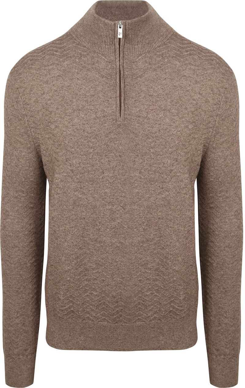 R2 Amsterdam R2 Pullover Halfzip Weave Structure Taupe