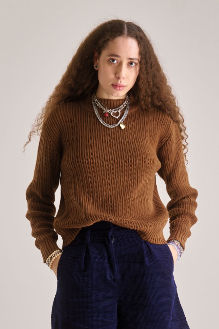 KOMODO Damen vegan Pullover Posey Haselnuss