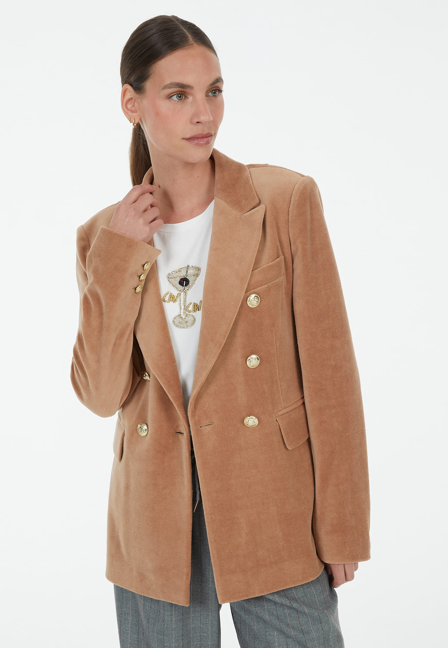 MARC AUREL Blazer aus Samt-Jersey