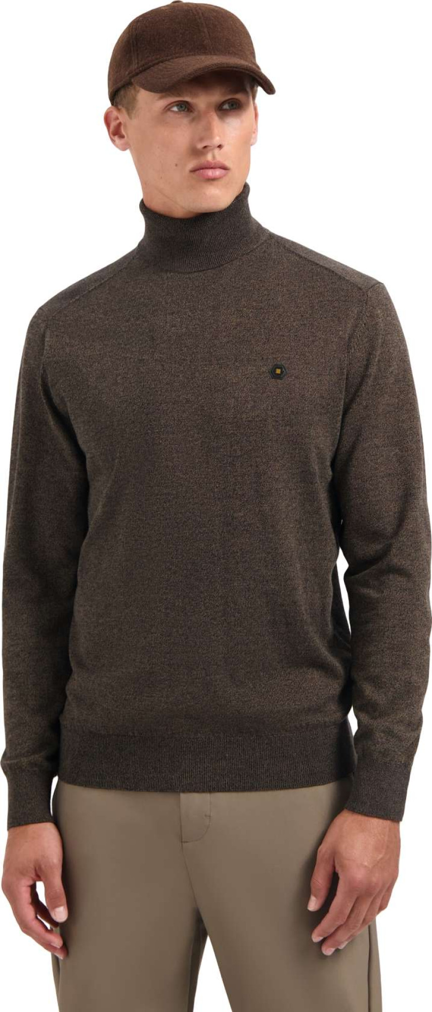 No Excess Pullover roll neck taupe