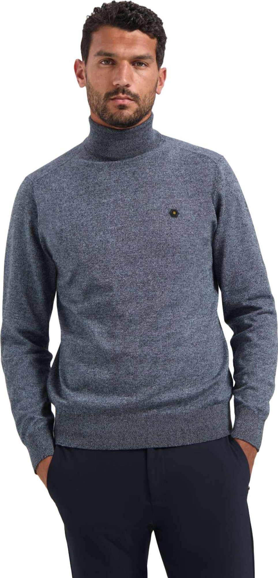 No Excess Pullover roll neck dusty blue